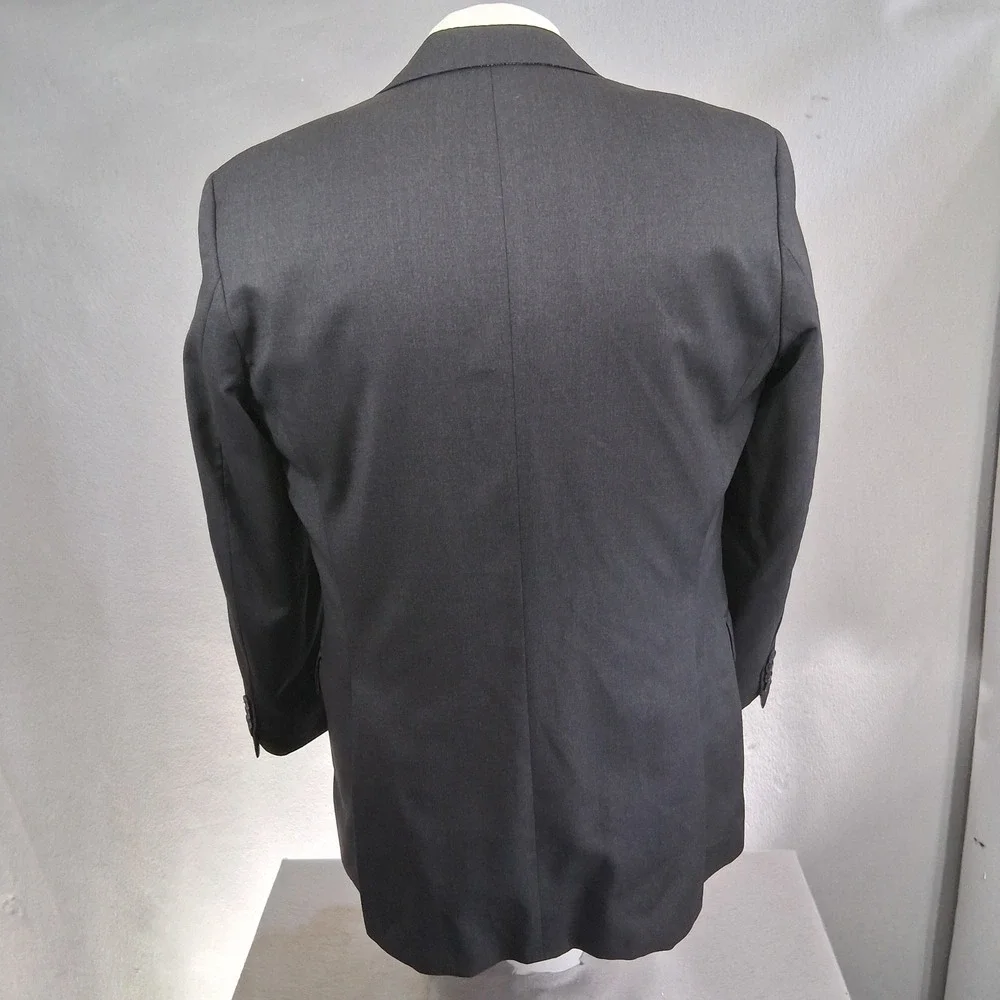 Hugo Boss Sport Coat Mens 40L Charcoal Gray Pasolini Super 100s Wool Double Vent